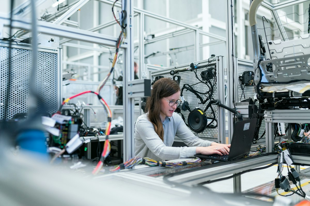 Engineers in lab creating patentable invention